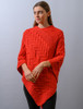 Super Soft Cable Stitch Poncho - Coral