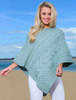 Super Soft Cable Stitch Poncho - Seafoam Green