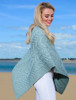 Super Soft Cable Stitch Poncho - Seafoam Green