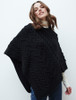 Super Soft Cable Stitch Poncho - Black