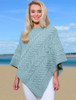 Super Soft Cable Stitch Poncho - Seafoam Green