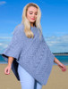 Super Soft Cable Stitch Poncho - Ocean Grey