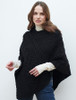 Super Soft Cable Stitch Poncho - Black