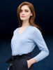 Womens Lambswool V-Neck Sweater - Blue Ocean