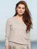 Womens Lambswool V-Neck Sweater - Silver