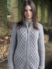 Plated Cardigan with Celtic Zip - Soft Grey Mix