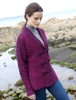 Shawl Neck Two-Tone Merino Cardigan - Purple