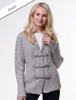 Shawl Neck Two-Tone Merino Cardigan - Grey