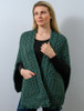 Aran Shawl Wrap with Pockets - Connemara Green