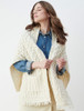 Aran Shawl Wrap with Pockets - Natural White