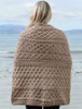 Aran Shawl Wrap with Pockets - Wicker