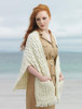 Aran Shawl Wrap with Pockets - Natural White