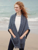 Aran Shawl Wrap with Pockets - Denim