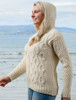 Women's Merino Wool Cable Knit Hoodie - White