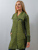Two Tone Merino Wool Coat - Army Green