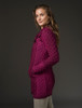 Two Tone Merino Wool Coat - Wine