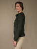 Cowl Button Neck Aran Sweater - Army Green