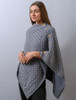 Super Soft Trellis Poncho -  Ocean Grey