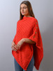 Super Soft Trellis Poncho -  Coral