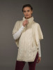 Batwing Jacket with Celtic Knot Zipper Pull - Natural White