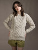 Women's Oversized Wool Cashmere Aran Sweater - Chalkstone