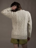 Women's Oversized Wool Cashmere Aran Sweater - Chalkstone