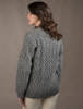 Women's Oversized Wool Cashmere Aran Sweater - Middle Grey