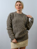 Women's Oversized Wool Cashmere Aran Sweater - Rocky Ground