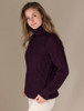 Women's Merino Ribbed Turtleneck Sweater - Damson