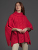 Super Soft Cowl Neck Poncho - Coral