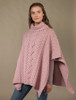 Super Soft Cowl Neck Poncho - Winter Rose