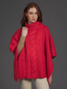 Super Soft Cowl Neck Poncho - Coral