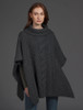 Super Soft Cowl Neck Poncho - Slate Grey