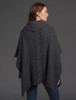 Super Soft Cowl Neck Poncho - Slate Grey