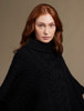 Super Soft Cowl Neck Poncho - Black