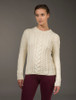 Rope Cable Crew Aran Sweater - Natural White