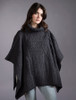 Merino Wool Patchwork Poncho with Collar - Derby