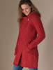 Ladies Super Soft Patch Cowl Sweater - Red Marl