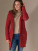 Ladies Super Soft Patch Cowl Sweater - Red Marl