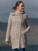 Claddagh Heart Design Side Zip Coatigan - Oatmeal