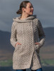 Claddagh Heart Design Side Zip Coatigan - Oatmeal