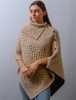 Ladies Merino Button Poncho - Parsnip