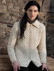 Ladies Merino Button Cardigan - Natural White