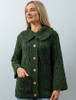 Merino Ladies Long 3 Pattern Cardigan - Army Green