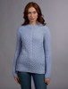  Merino Funnel Neck Ribbed Sweater - Dove Grey