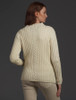  Merino Funnel Neck Ribbed Sweater - Natural White