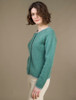 Wool Cashmere Button Down Cardigan - Sea Green