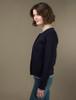 Wool Cashmere Button Down Cardigan - Navy