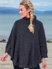 Super Soft Poncho Rib Neck - Charcoal