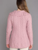 Super Soft Luxury Button-Up Flared Aran Cardigan - Winter Rose